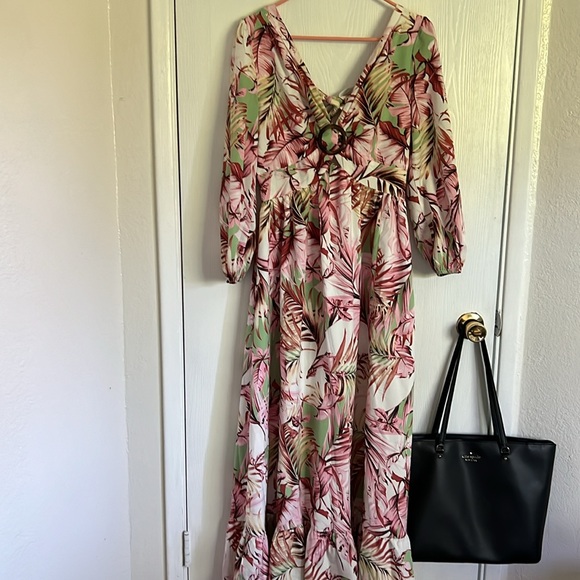 Pink Lily Where I Want To Be Tropical Printed Maxi Dress - Picture 9 of 12